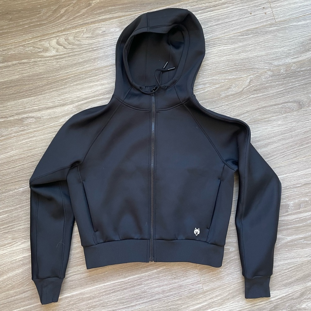 Greyson Women’s Kristina Full Zip Midweight Cropped Hoodie Black Sz S EUC - Picture 3 of 8